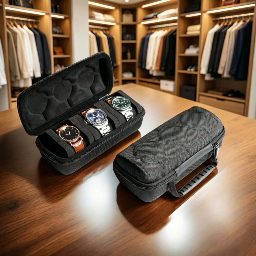 Luxury Bags Dropshipping - 1pc Luxury 3-slot Watch Travel Case,