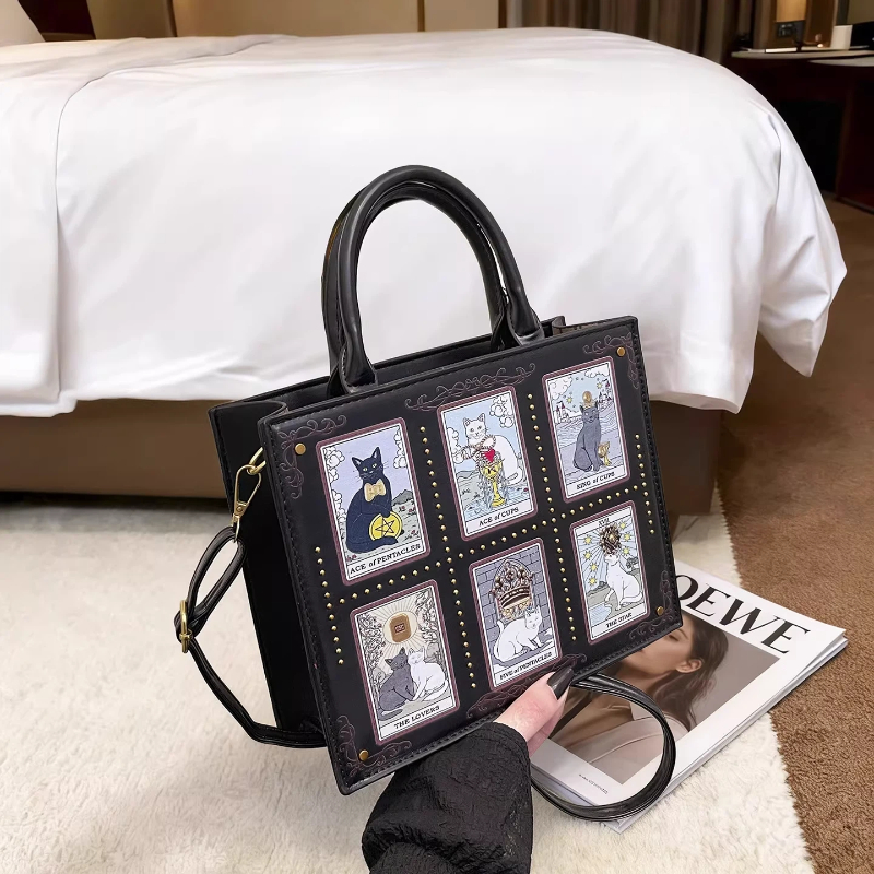 Women'S Tarot Card Cat Print H - Luxury Bags Edit のレビューと価格
