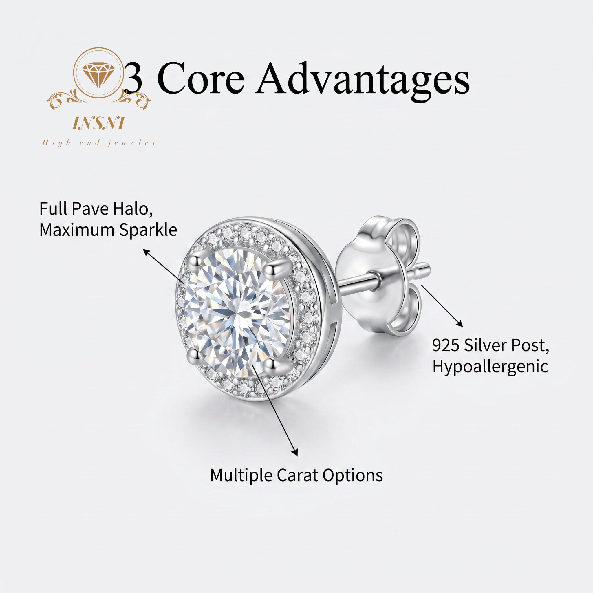 D-color Moissanite Sterling Si - Luxury Bags Dropshipping のレビューと価格